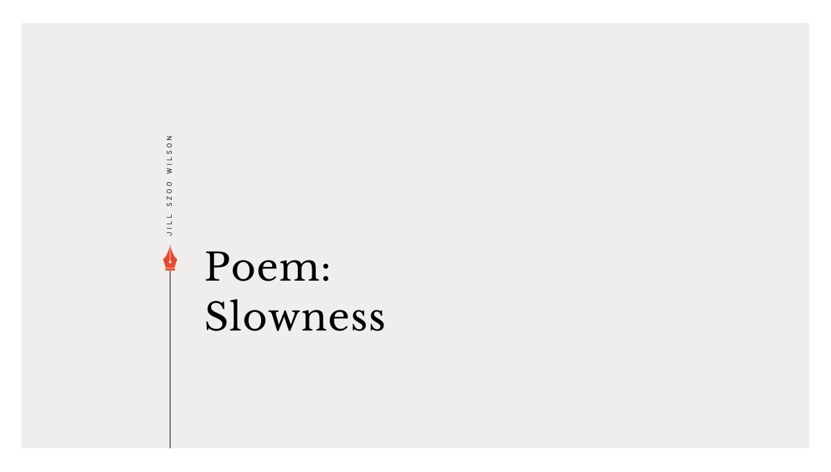 Poem: Slowness, by Jill Szoo Wilson