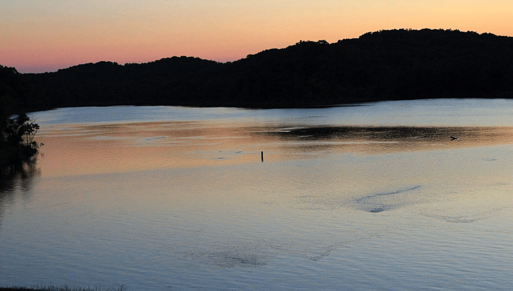 Modern day Lake Wappapello at sunset.